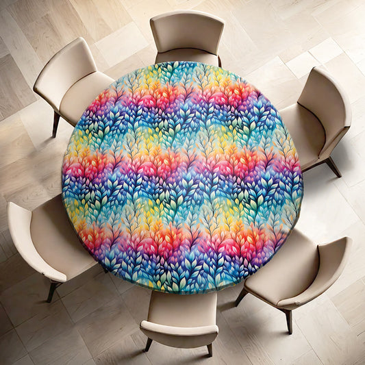 Strong Rainbow Colours Round Tablecloth