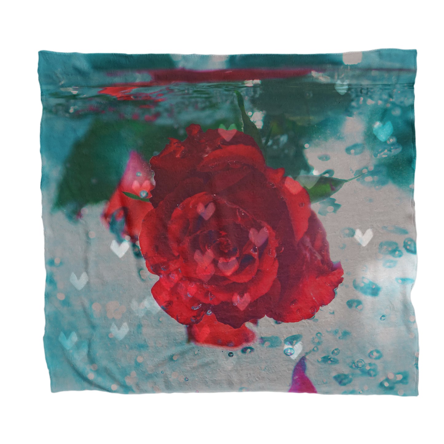 Submerged Rose Hearts Fleece