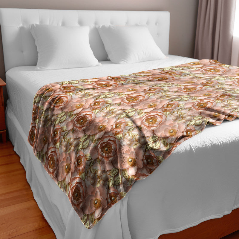 Subtle Peach Light Bed Throw