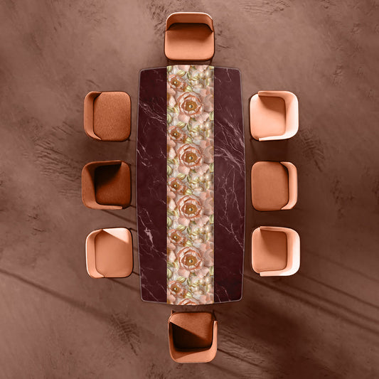 Subtle Peach Peonies Table Runner