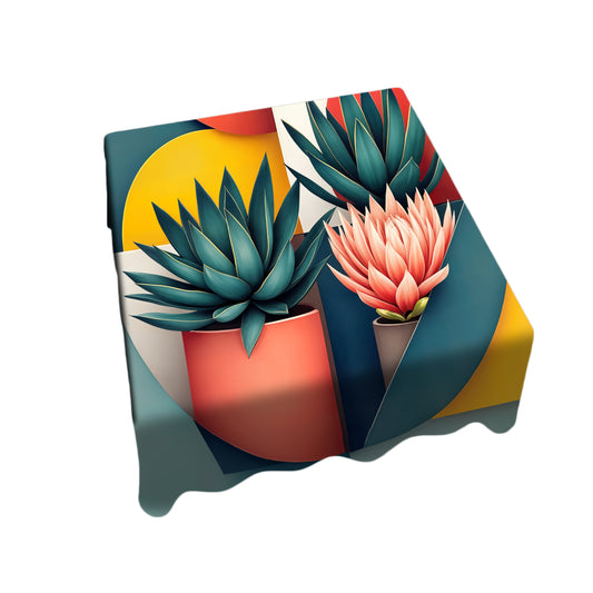 Succulent Cube Garden Square Tablecloth
