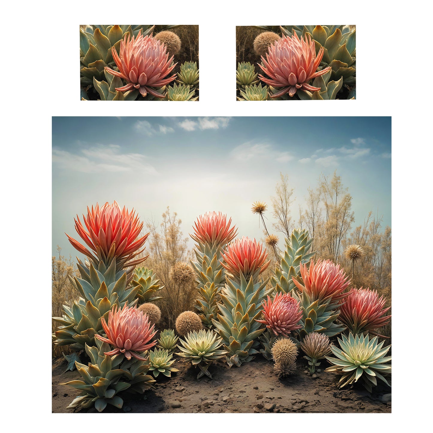 Succulent Metamorphosis Duvet Cover Set