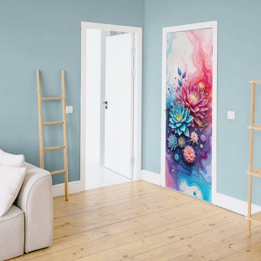 Succulent Protea Flowing Colors Door Decoupage