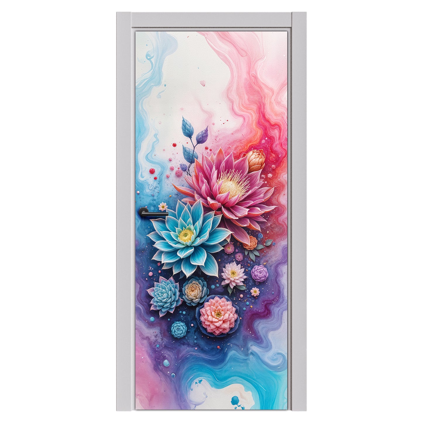 Succulent Protea Flowing Colors Door Decoupage