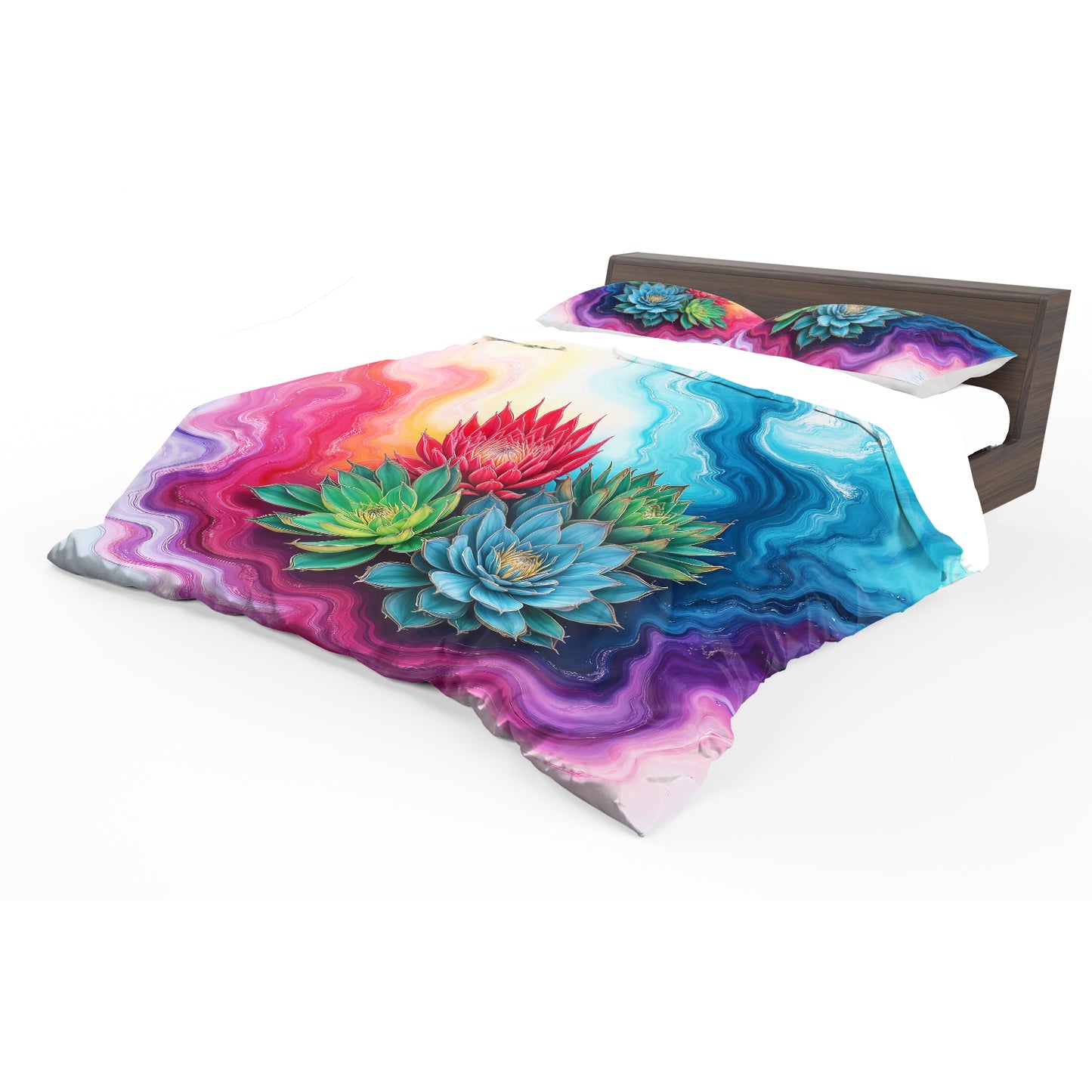 Succulent Protea Whirl Duvet Cover Set