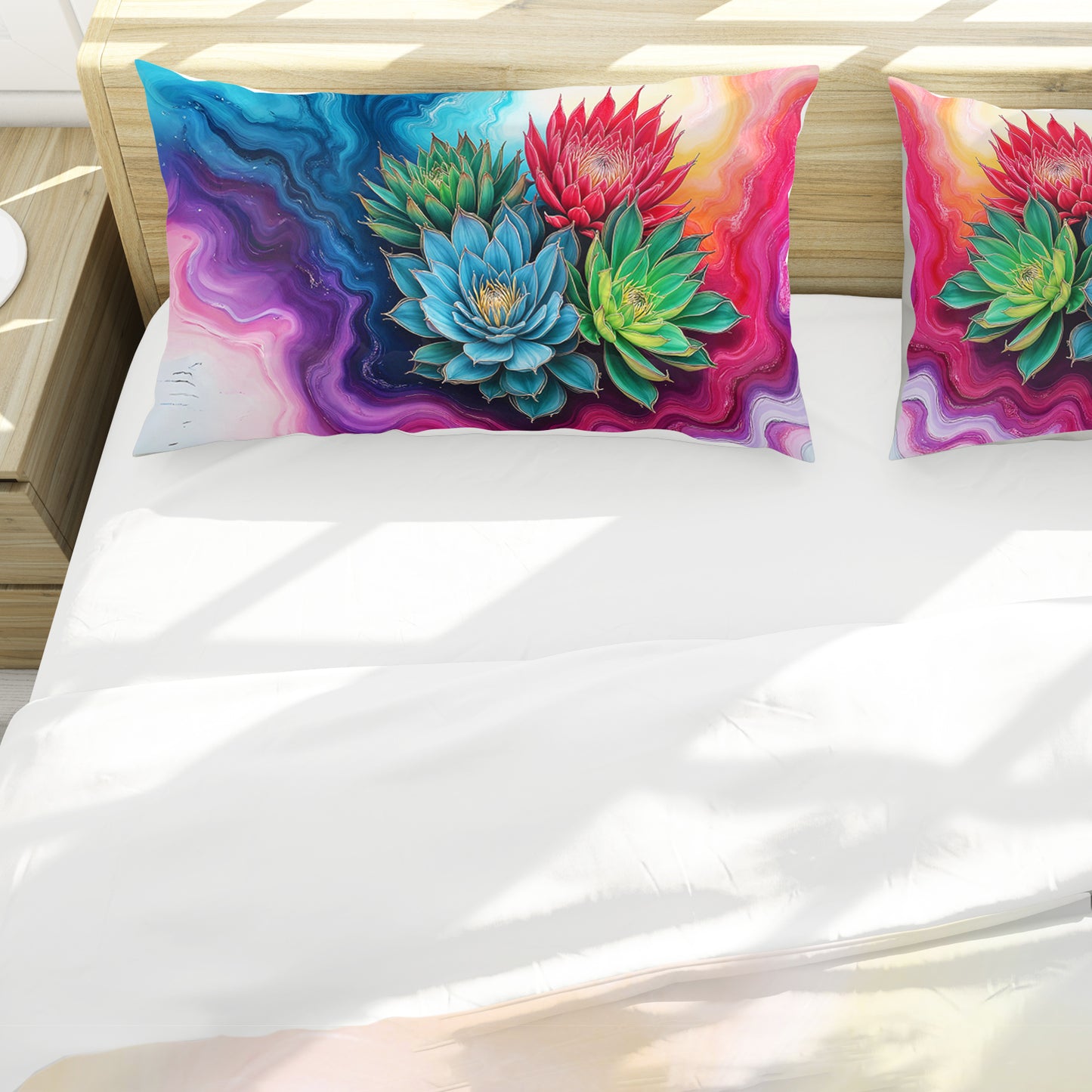 Succulent Protea Whirl Duvet Cover Set