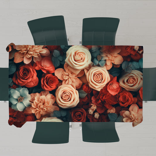 Summer Roses Rectangle Tablecloth