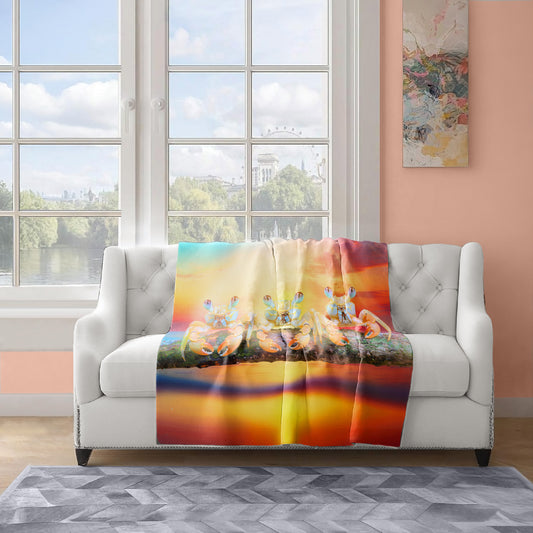 Summer Crab Light Weight Fleece Blanket