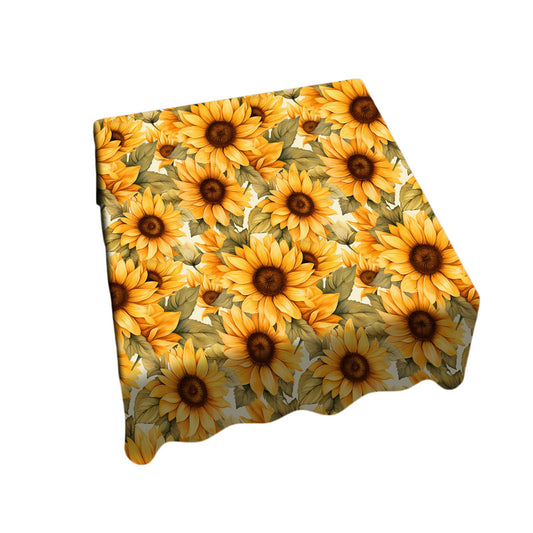 Sunflowers Autumn Leaves Square Tablecloth