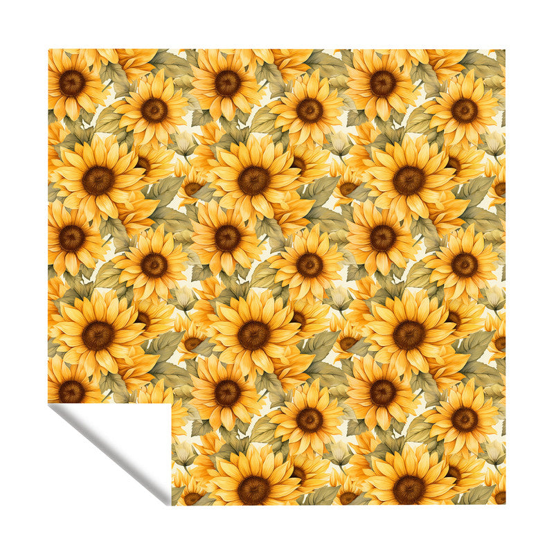 Sunflowers Autumn Leaves Square Tablecloth
