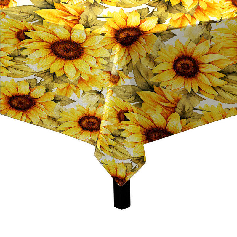 Sunflowers Autumn Leaves Square Tablecloth