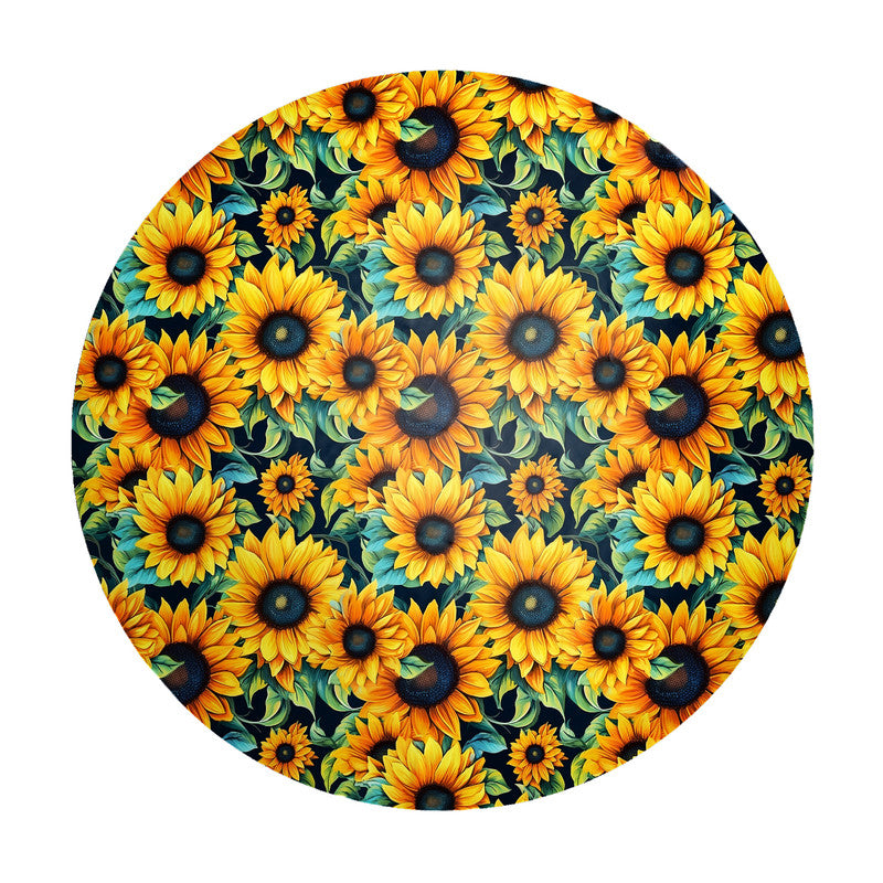 Sunflowers In Full Bloom Round Tablecloth