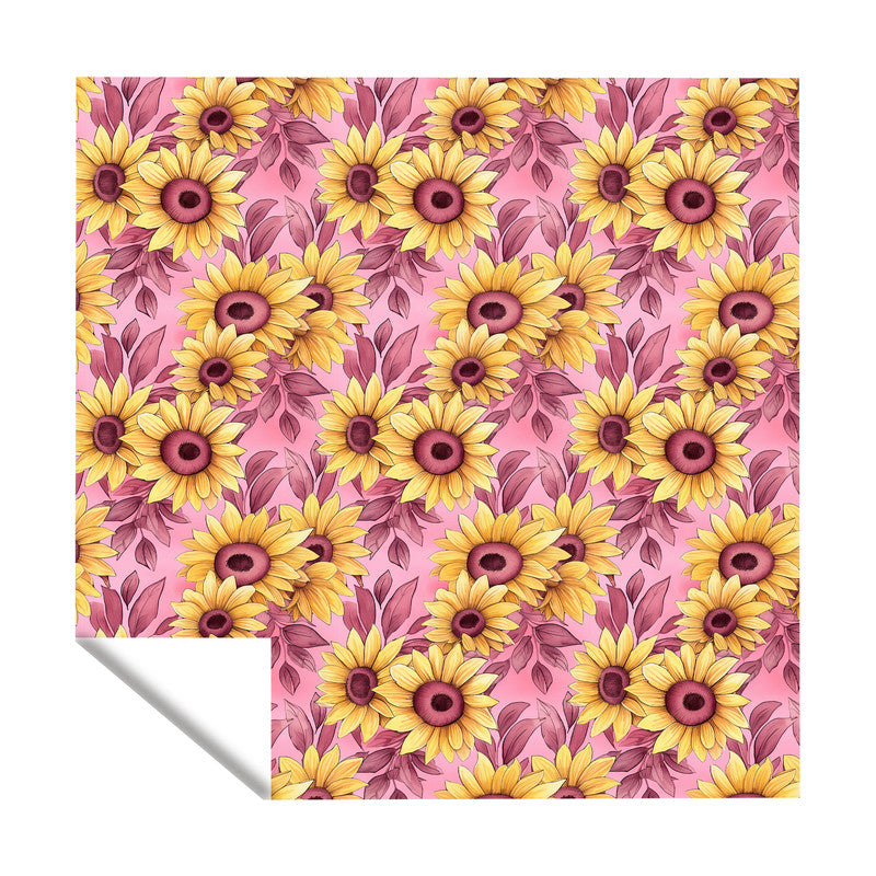 Sunflowers on Burgendy Square Tablecloth