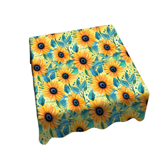 Sunflowers on Yellow Square Tablecloth