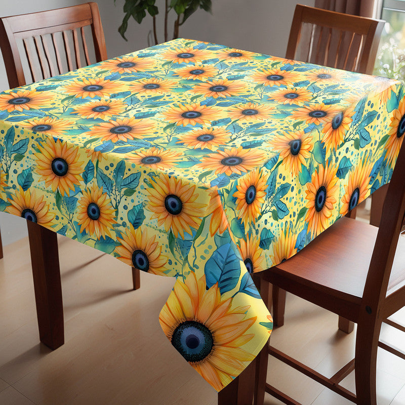 Sunflowers on Yellow Square Tablecloth