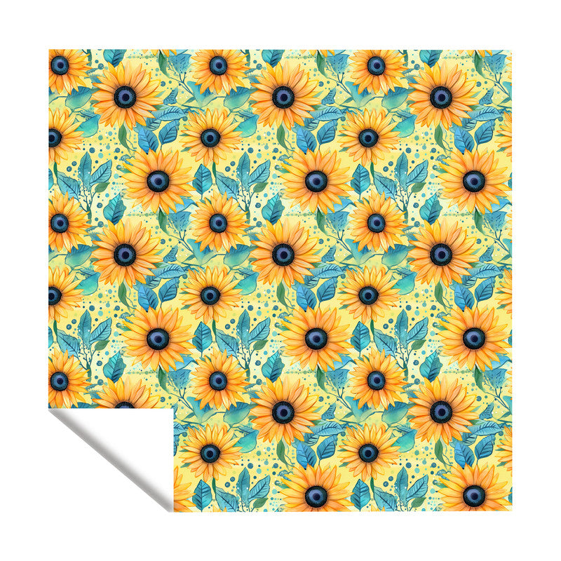 Sunflowers on Yellow Square Tablecloth