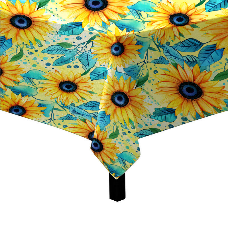 Sunflowers on Yellow Square Tablecloth