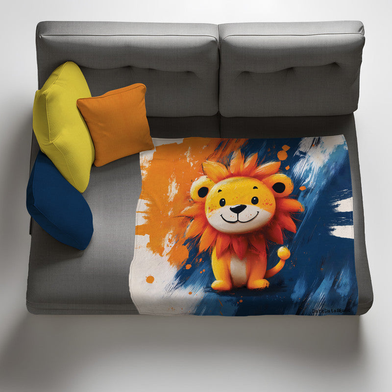Sunny Lion Light Weight Fleece Blanket by Wikus Schalkwyk