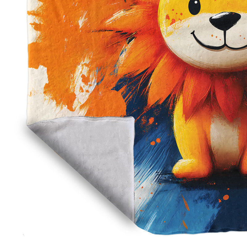 Sunny Lion Light Weight Fleece Blanket by Wikus Schalkwyk