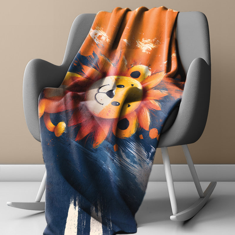 Sunny Lion Light Weight Fleece Blanket by Wikus Schalkwyk