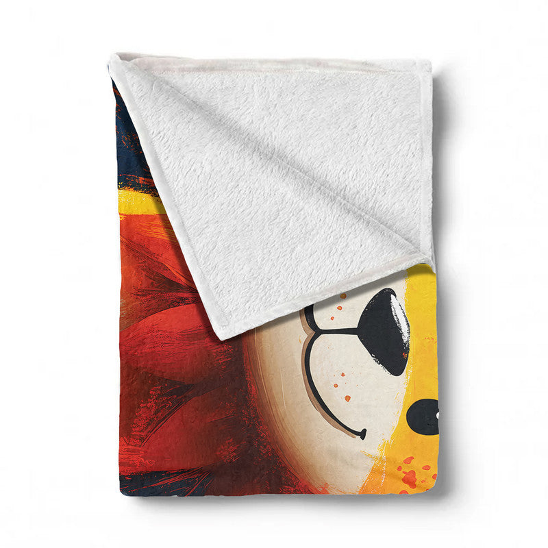 Sunny Lion Light Weight Fleece Blanket by Wikus Schalkwyk
