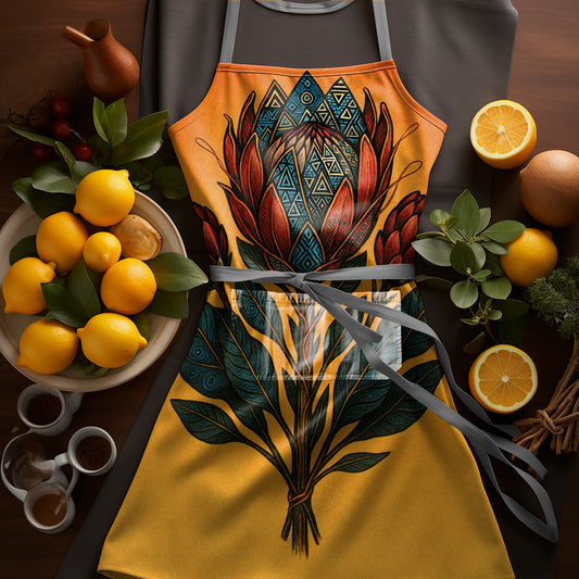 Sunrise Protea Embrace Apron by Nathan Pieterse