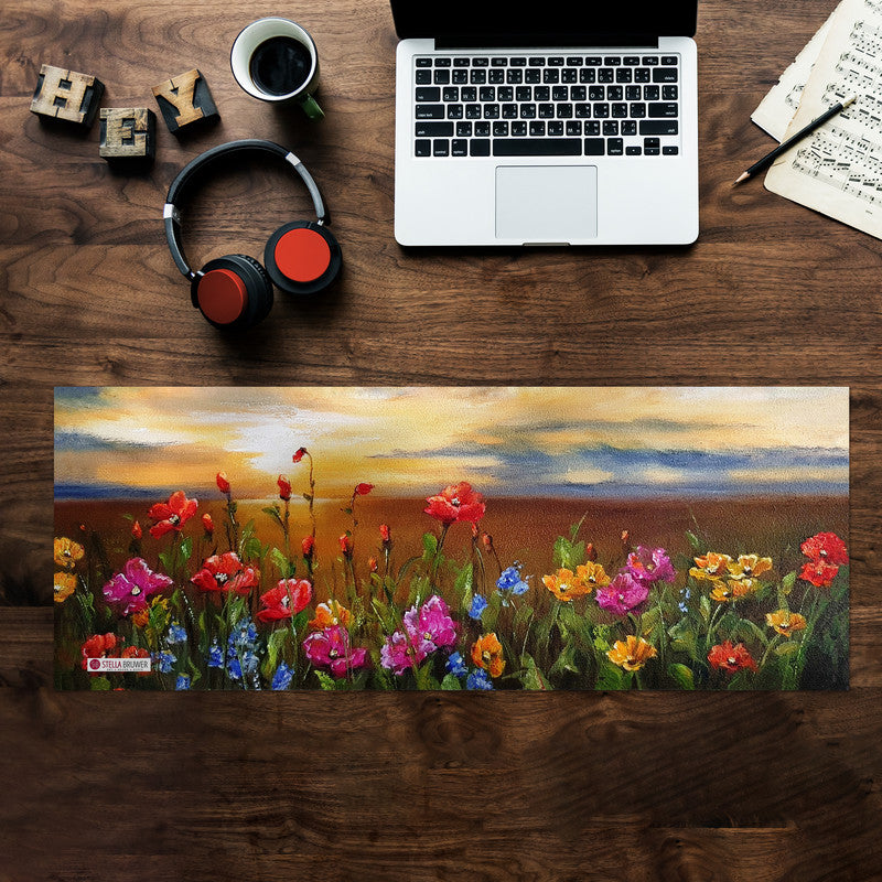 Sunset Flowers Desk Pad by Stella Bruwer