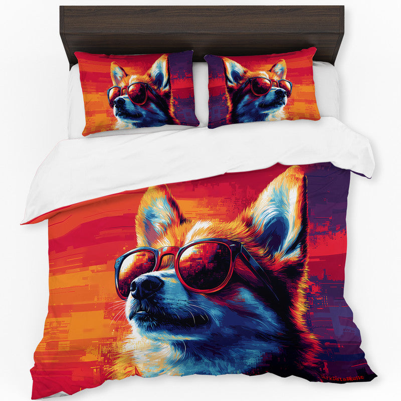 Sunset Shiba Duvet Cover Set by Wikus Schalkwyk