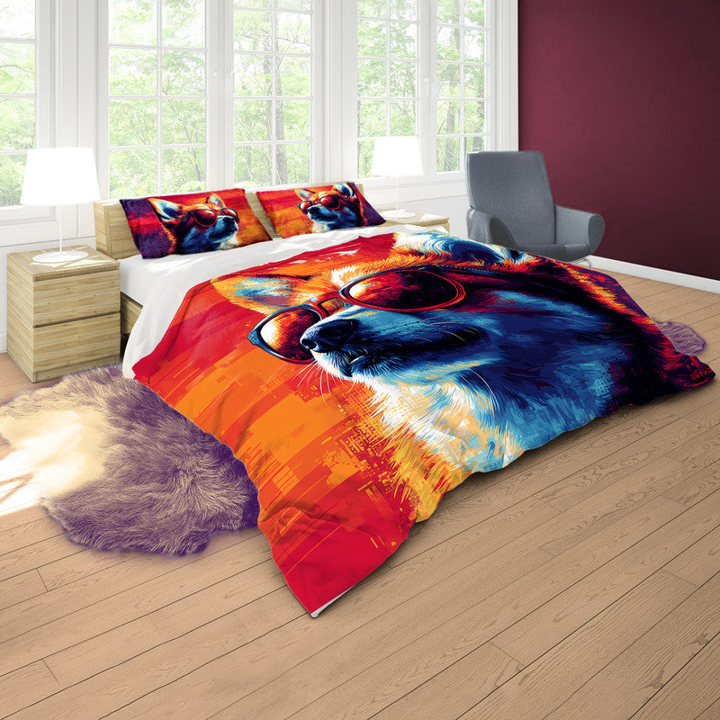 Sunset Shiba Duvet Cover Set by Wikus Schalkwyk