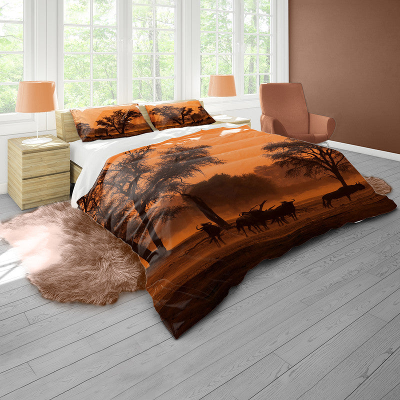 Sunset in the Kgalagadi By Fanie Heymans Duvet Cover Set