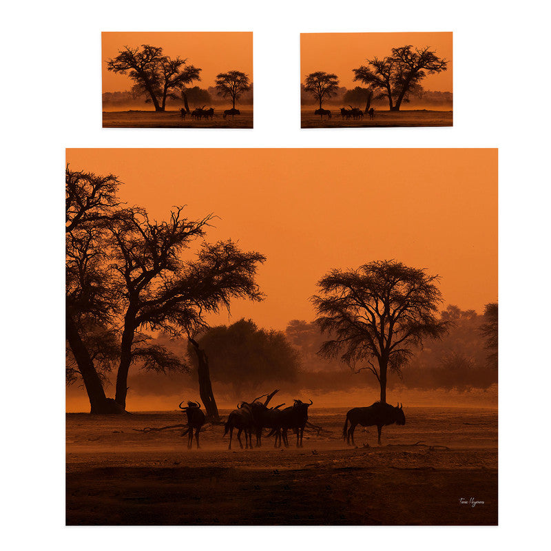 Sunset in the Kgalagadi By Fanie Heymans Duvet Cover Set