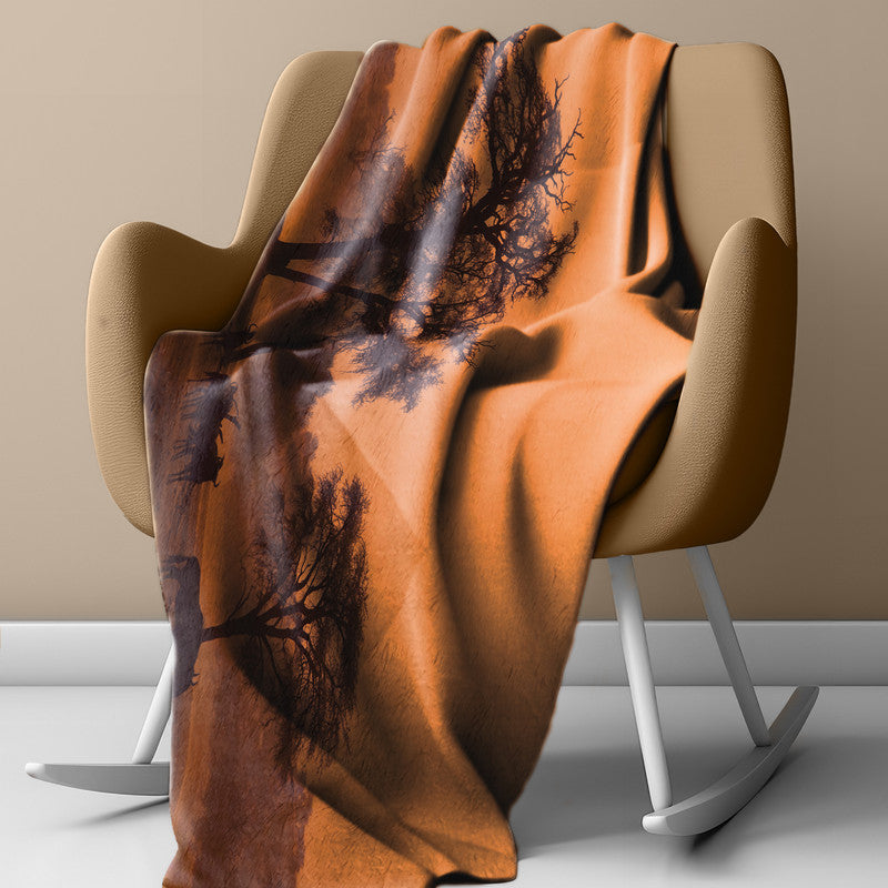 Sunset in the Kgalagadi Light Weigt Fleece Blanket By Fanie Heymans