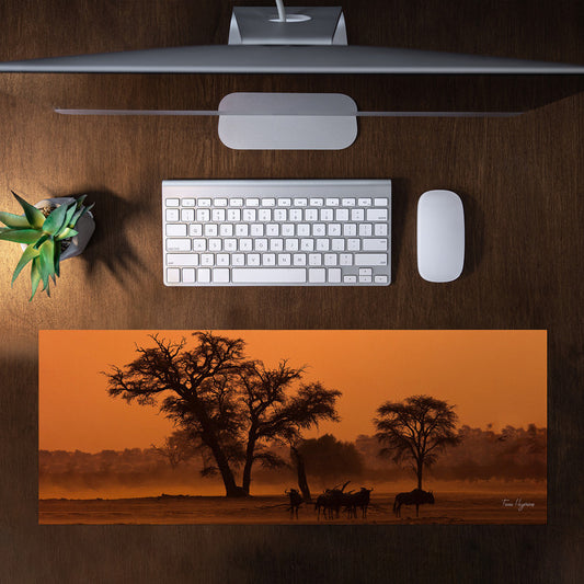 Sunset in the Kgalagadi Large Desk Pad By Fanie Heymans
