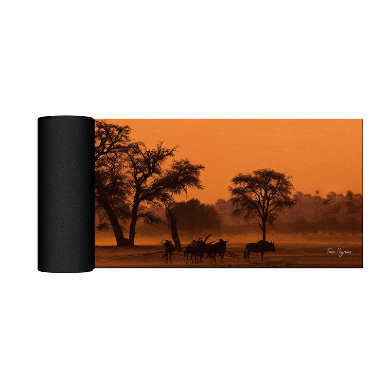 Sunset in the Kgalagadi Large Desk Pad By Fanie Heymans