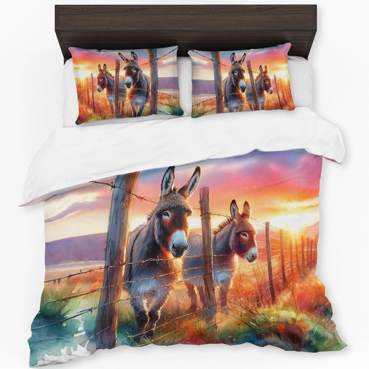 Sunset Donkeys Duvet Cover Set