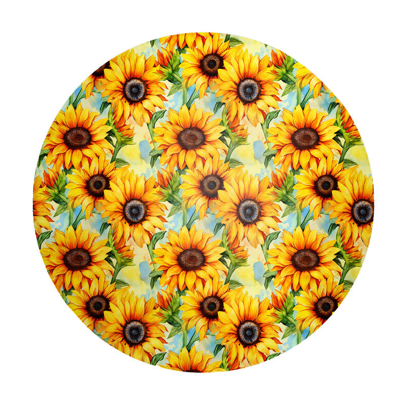 Sunshine on Sunflowers Round Tablecloth