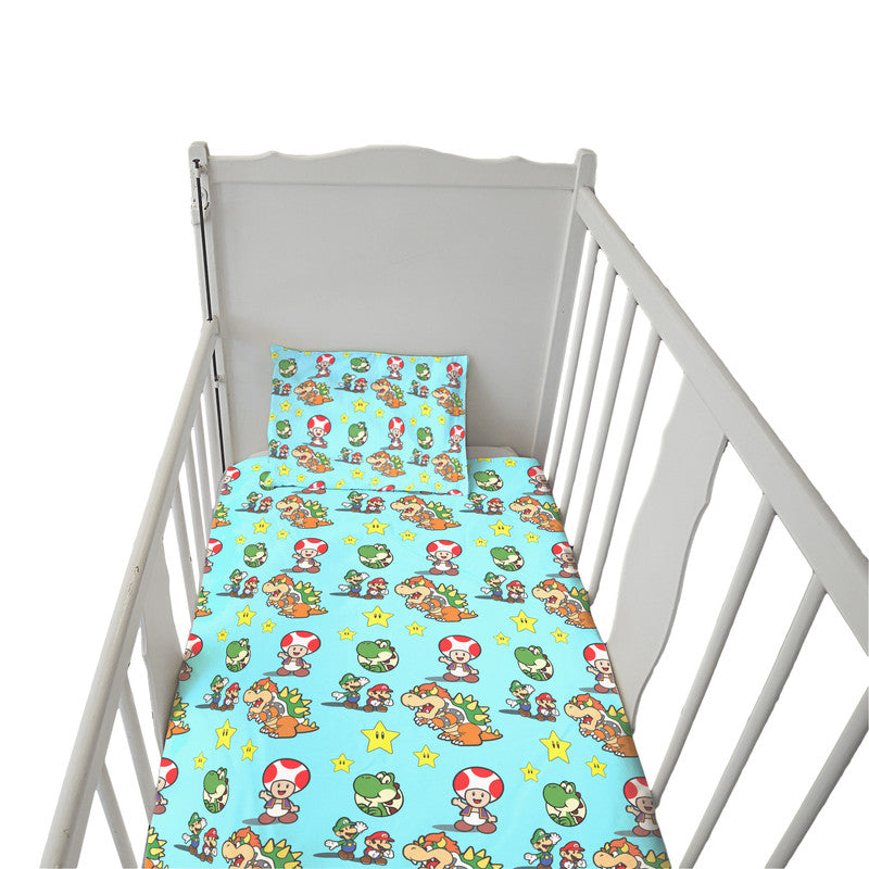 Super Mario And Friends Blue Cot Set