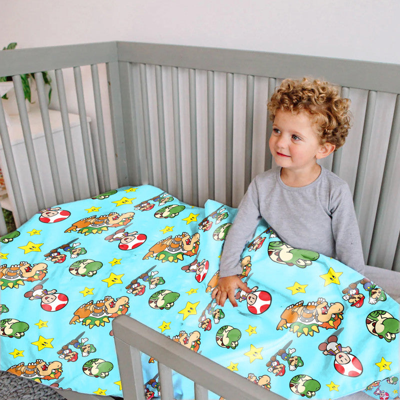 Super Mario And Friends Blue Cot Set