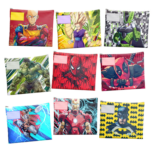 Superhero All-Stars Subject Savvy Book Bags Set of 9
