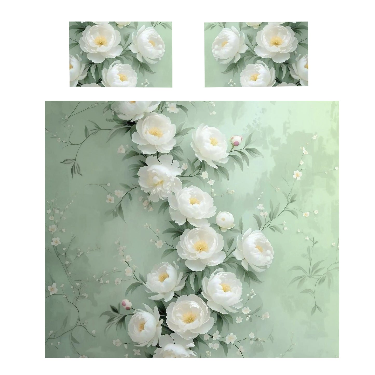 Superior White Rose Duvet Cover Set