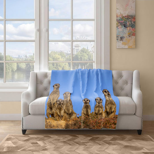 Suricate Stokstert Meerkat Light Weight Fleece Blanket By Fanie Heymans