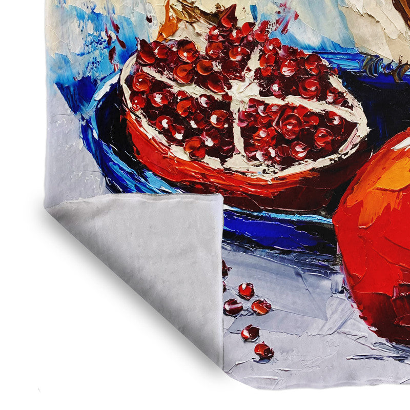 Swallolw and pomegranate Light Weigt Fleece Blanket By Juanette Menderoi