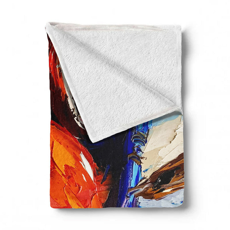Swallolw and pomegranate Light Weigt Fleece Blanket By Juanette Menderoi
