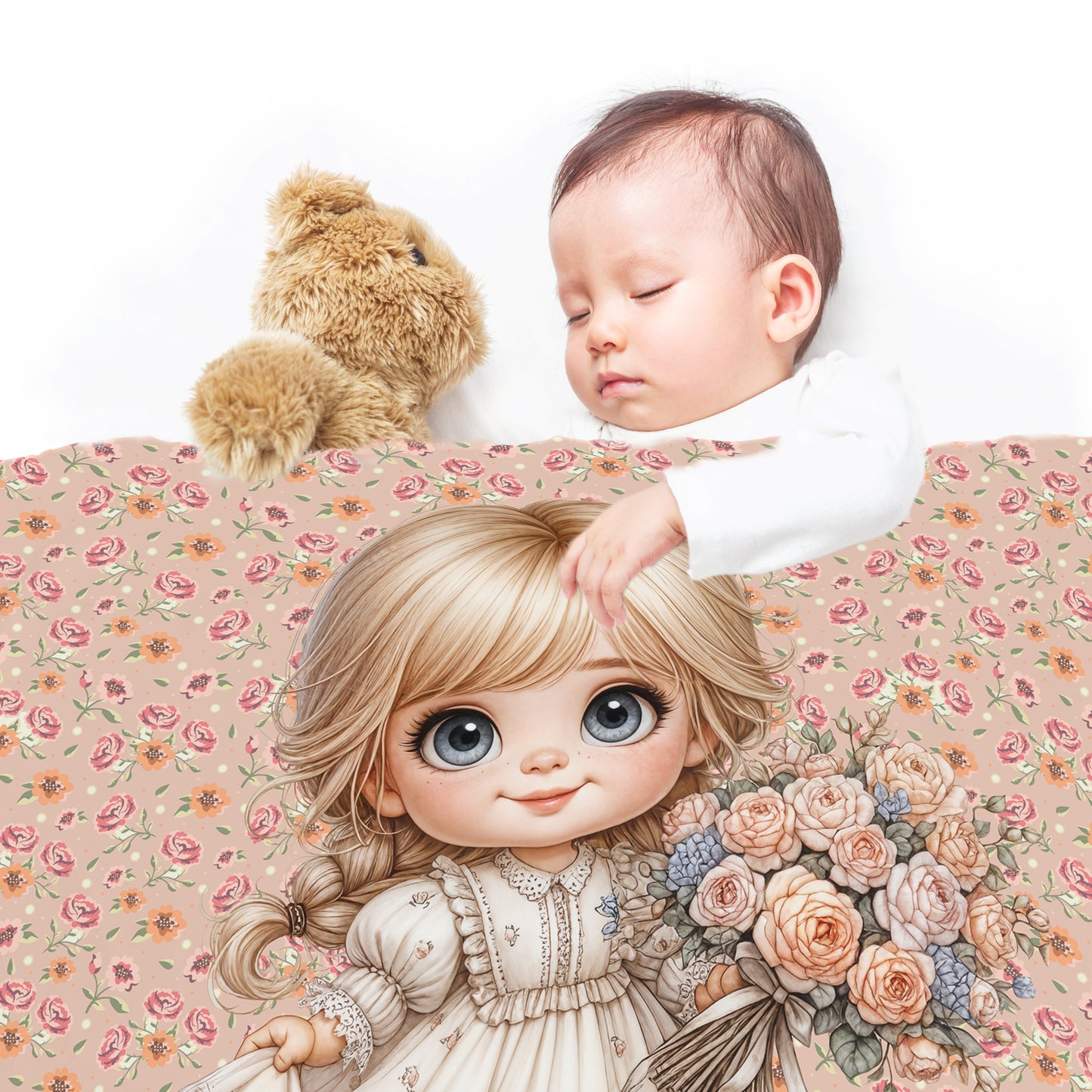 Sweet Meadow Girl Baby Fleece Blanket