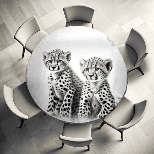 Swift Beginnings Cheeta Babies Round Tablecloth by Nathan Pieterse