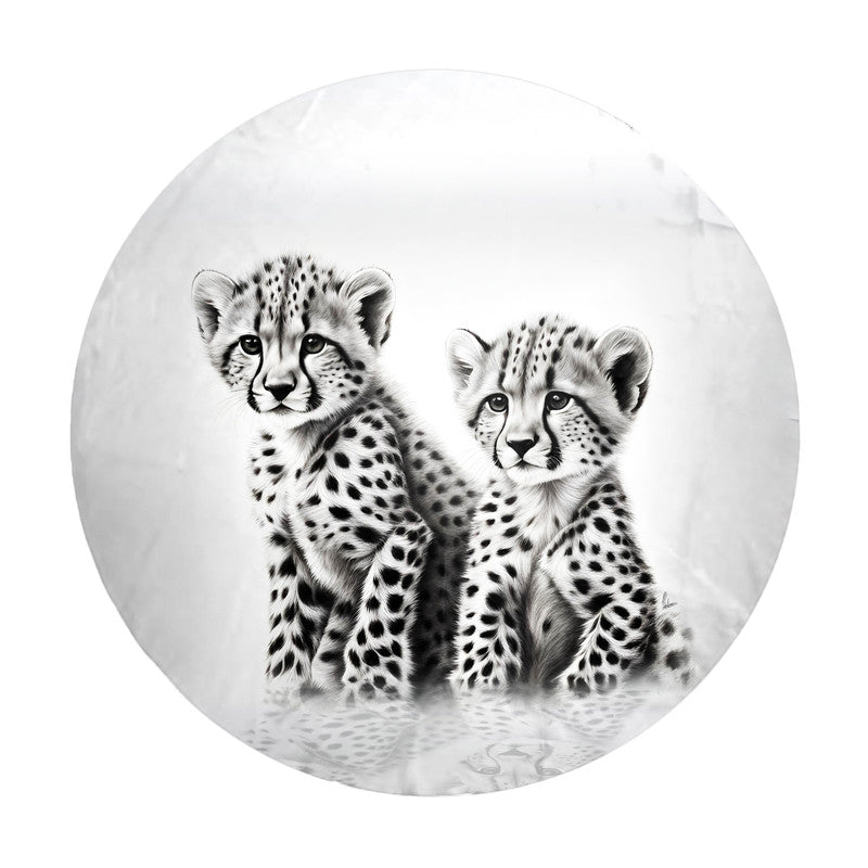 Swift Beginnings Cheeta Babies Round Tablecloth by Nathan Pieterse