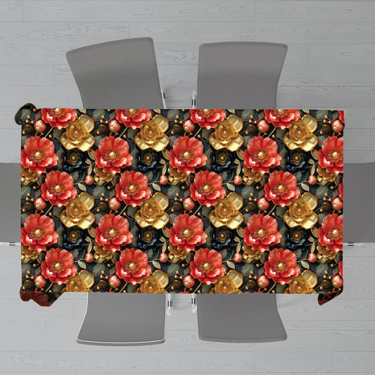 Tangerine and Gold Rectangle Tablecloth