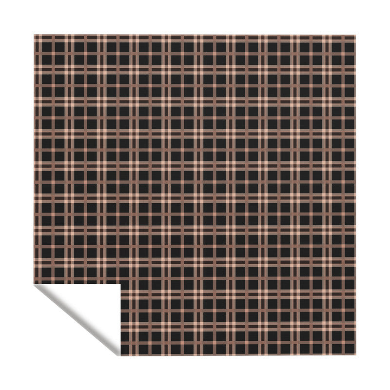 Tartan Black And Brown Pattern Square Tablecloth