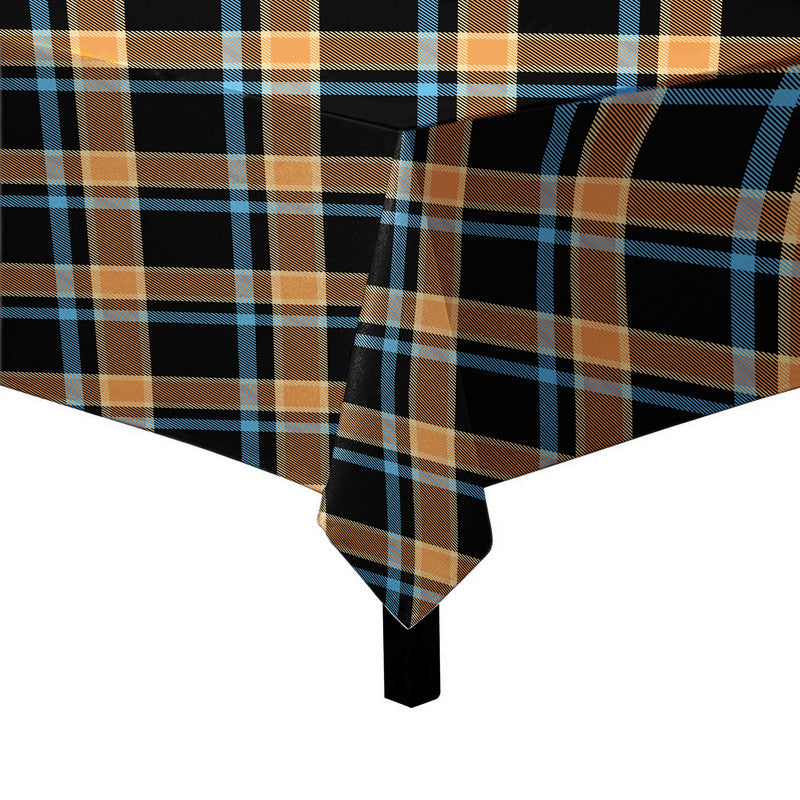 Tartan Diamond Black Brown Square Tablecloth