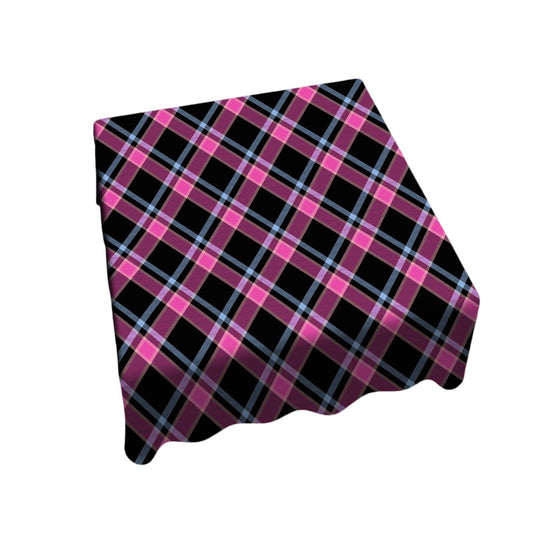 Tartan Diamond Black Pink Square Tablecloth